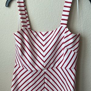 Red and white striped summer dress